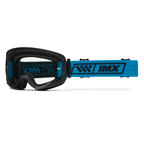 GOGLE cross quad IMX ENDURANCE RACE BLACK MATT/BLUE - Szyba IRIDIUM BLUE + Clear